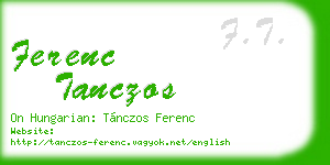 ferenc tanczos business card