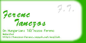 ferenc tanczos business card